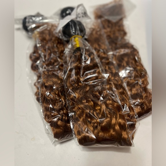 Ombre Brown Bundles 1B30 Curly Wave Bundles Ombre Two Tone 26 Inch Track Hair - Picture 8 of 10